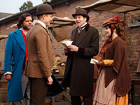 'The Year of the Rabbit' - ITV. As Mr Fisher, with Matt Berry, Freddie Fox and Rebecca Benson (photo: Ben Meadows)